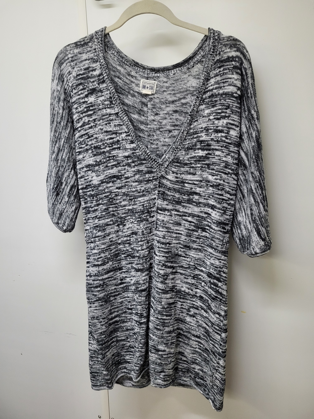 Converse Black & White Marled V-Neck Tunic